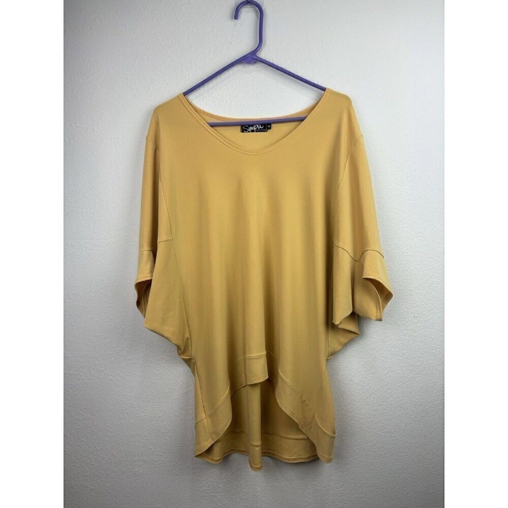 Women's Gold Flowy Top - Picture 1 of 8
